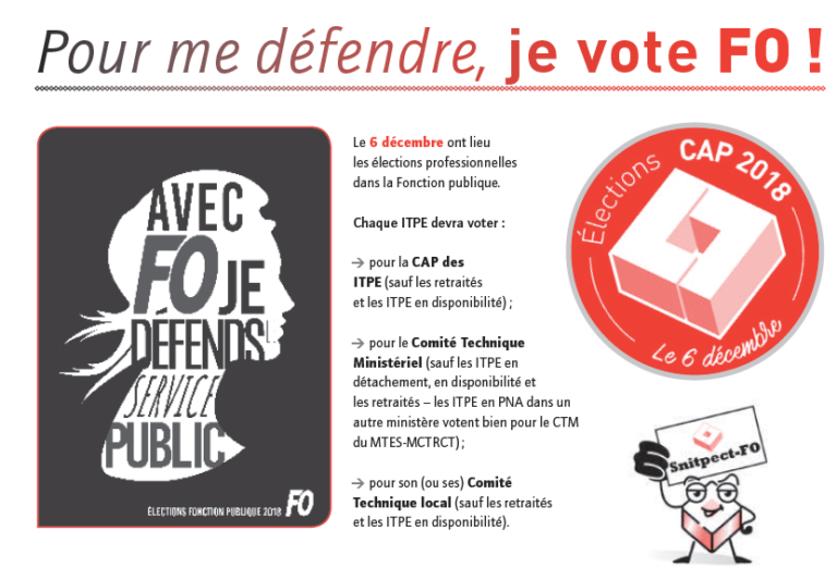 Le 6 décembre, pour les élections professionnelles, je vote FO